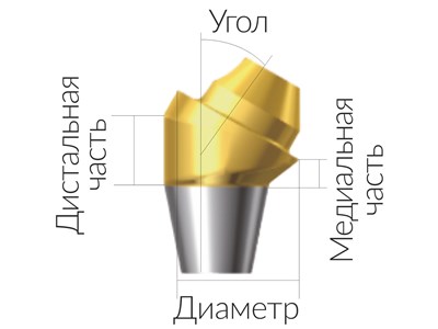 ASA45301018N Винтовой угловой абатмент без шестигранника, диаметр 4.5 мм, Dentium (Ю.Корея) ASA45301018N - фото 5257